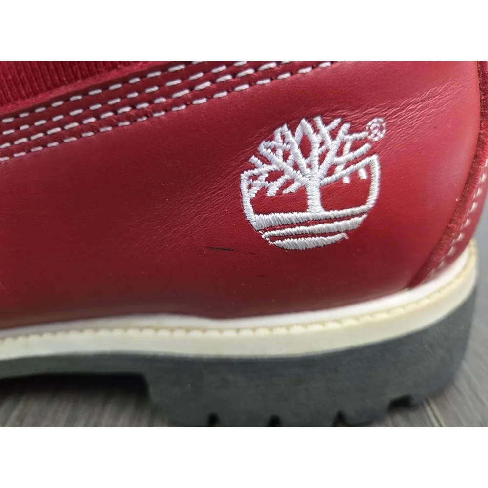 Timberland Mens Vintage Red Leather Convertible Lace Up‎ Combat Boots 90's Rare